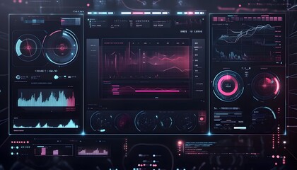 Fototapeta premium Advanced Futuristic Technological Data Display Interface