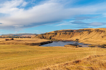 Landscape around Kirkjubaejarklaustur in southern Iceland.