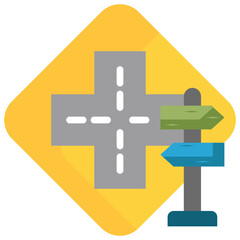 Crossways Sign Icon