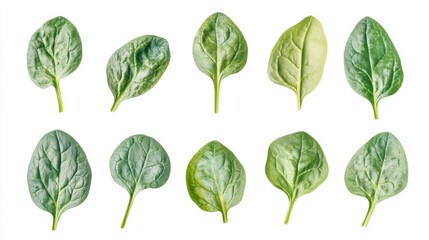 Fresh Spinach Leaves: Close-up Photography of Green Leafy Vegetables