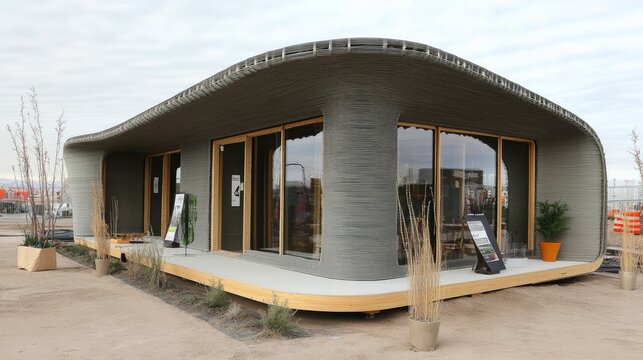 Three Dimensional Printed House Modern Architectural Design