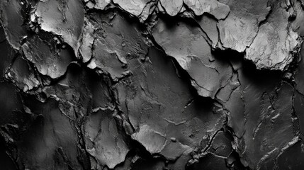 Obraz premium Textured Black Surface with Layered Cracks and Rough Details