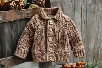 brown cardigan for baby boy