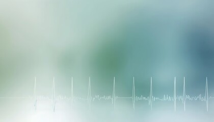 Naklejka premium Heartbeat Line: Serene Teal Abstract Artwork