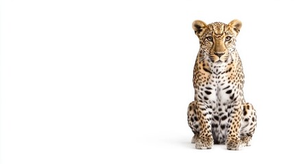 Naklejka premium Majestic Leopard: A Stunning Portrait of a Wild Cat