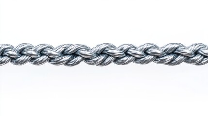 Silver Braided Rope: Abstract Texture and Braid Pattern