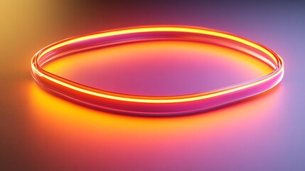 Naklejka premium Glowing Neon Oval Abstract Art Design