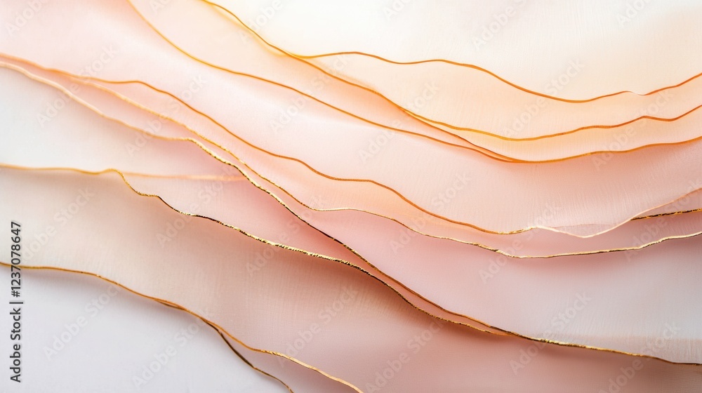 Poster close-up of a fabric with a wavy pattern. the fabric appears to be light pink in color and has a sof
