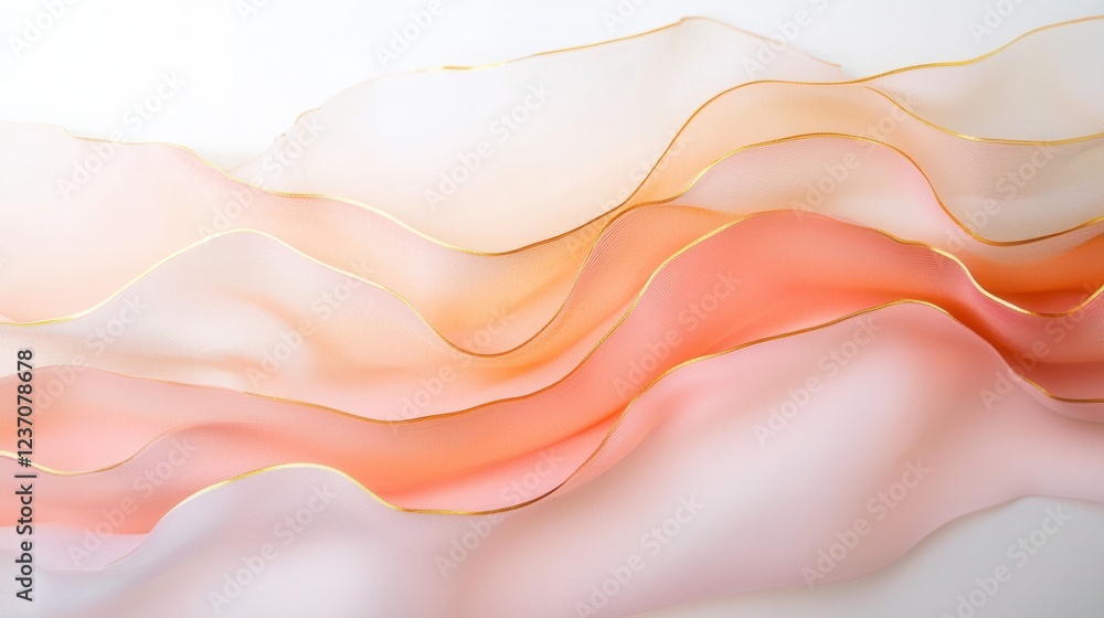 Aufkleber close-up of a fabric with a wavy pattern. the fabric appears to be made of a soft, silky material in