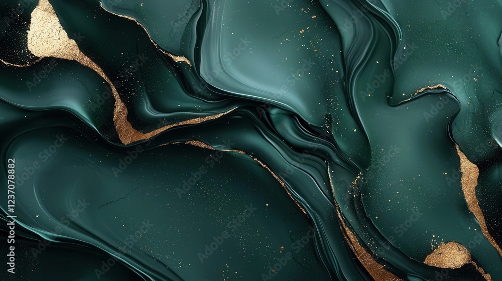 Aufkleber abstract digital art piece that appears to be made up of different shades of green and gold. the col