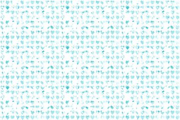 Abstract blue background with watercolor hearts. Seamless watercolor pattern.