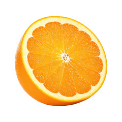 A slice half of orange isolated on transparent background