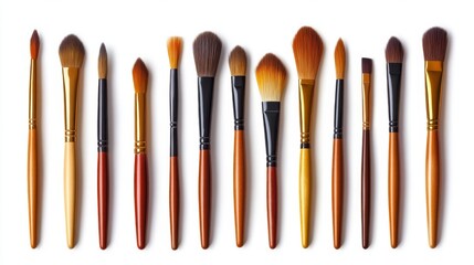 Fototapeta premium Collection of Paint Brushes for Artists: High-Quality Tools for Creative Painting