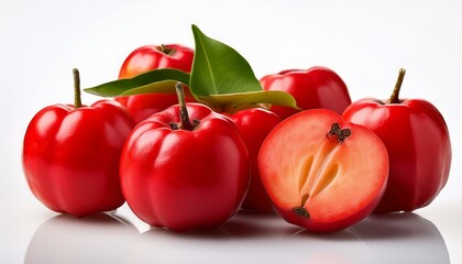 acerola fruit on remoted obvious white background