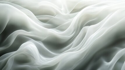 Obraz premium Ethereal Soft Flowing Fabric Textures in Shades of White and Gray