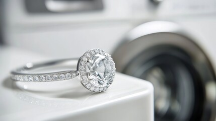 Naklejka premium Dazzling Diamond Ring: A Symbol of Love and Commitment