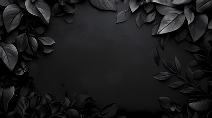 A gothic halloween-themed layout with black metallic leaves and dark elegance. Gothic Elegance. Illustration