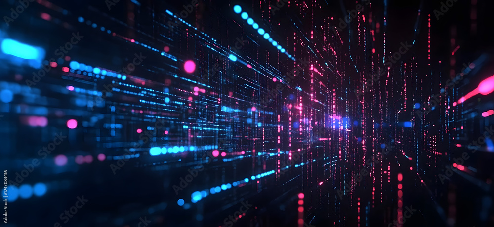 Fototapete digital background perfect for tech processes, neural networks, artificial intelligence, data transf