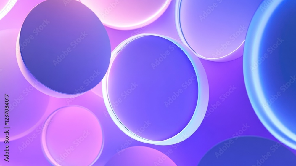 Poster abstract purple circles pattern with soft illumination, for backgrounds or design elements