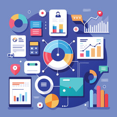 Modern Infographic Elements for Business Presentations & Social Media Marketing