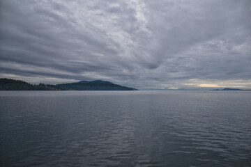 Friday Harbor and Orcas Island Scenic view from aboard a ferry - San Juan Islands, Washington, USA