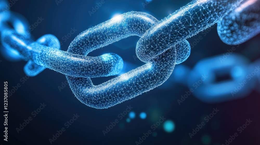 Poster abstract digital chain link network connection