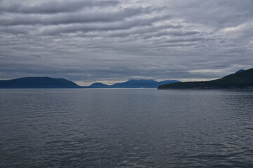 Friday Harbor and Orcas Island Scenic view from aboard a ferry - San Juan Islands, Washington, USA