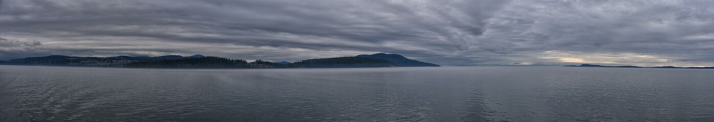Friday Harbor and Orcas Island Scenic view from aboard a ferry - San Juan Islands, Washington, USA