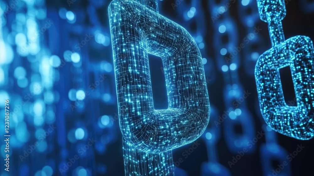 Aufkleber abstract digital chain link network structure