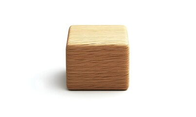 Fototapeta premium Wooden cube, isolated, studio, simple background, design element