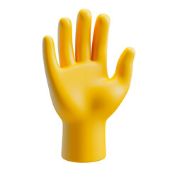 Obraz premium 3d raised hand 3d hand png yellow hand gestures collection cartoon hand emoji
