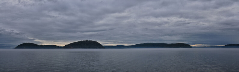 Friday Harbor and Orcas Island Scenic view from aboard a ferry - San Juan Islands, Washington, USA