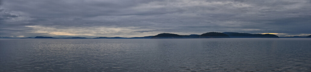 Friday Harbor and Orcas Island Scenic view from aboard a ferry - San Juan Islands, Washington, USA