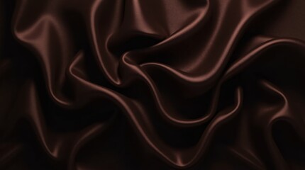 Fototapeta premium Deep brown silk fabric background