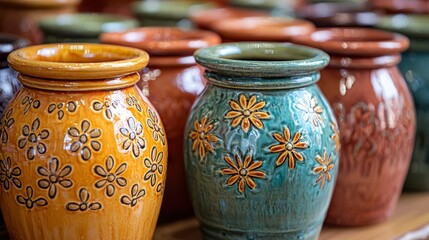 Handcrafted Ceramic Flower Pots: A Collection of Rustic Elegance