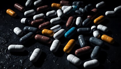 Capsule Cluster: A Darkly Dramatic Still Life of Medications