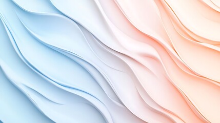 Abstract Wavy Pastel Blue and Peach Design