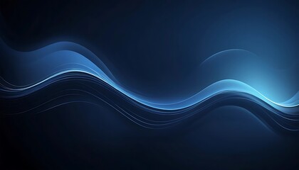Serene Blue Waves: Abstract Dark Background Design