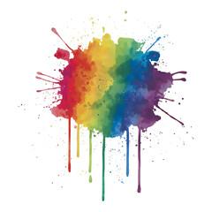 Fototapeta premium Vibrant Rainbow Paint Splash on White Background