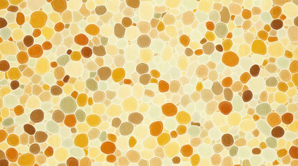 A delicate, intricate pattern of tiny, rounded shapes in muted shades of yellow, orange, and brown adorn the. Muted Earthtones. Illustration