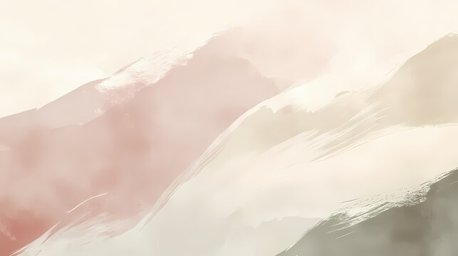 A minimalist abstract background featuring soft, organic brush strokes in muted earth tones, providing a tranquil and modern artistic design. Muted Earthtones. Illustration