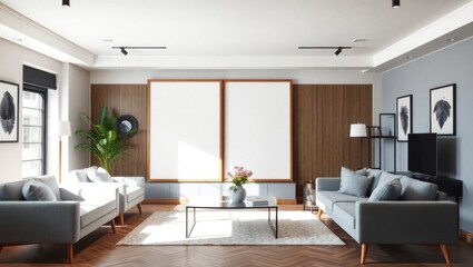 Empty Frame Mockup for Artwork or Poster Presentation