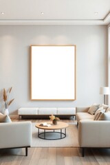 Modern Living Room Frame Mockup with Neutral Tones