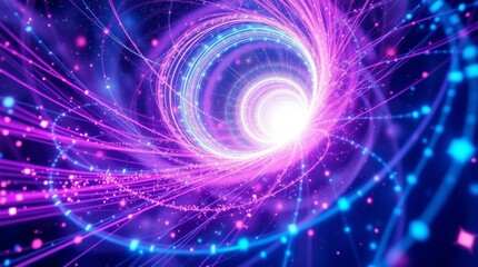 Obraz premium Multidimensional Data Vortex in Galactic Hues
