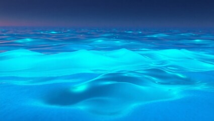 Neon Ocean with Bioluminescent Waves