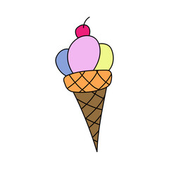 Hand-drawn Summer Clipart: Doodle Summer Clipart: Colorful Kawaii Cartoon Summer Doodles