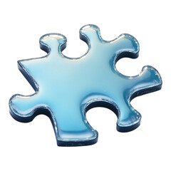 Blue Jigsaw Puzzle Piece – Essential Part of a Fun Brain Game