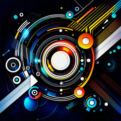 Abstract technology background. . Oil paint illustration.