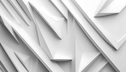 Abstract White Geometric Forms: A Minimalist 3D Composition