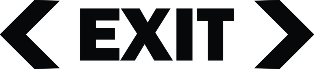 black exit sign. isolated on white background. design in trendy style. Vector illustration